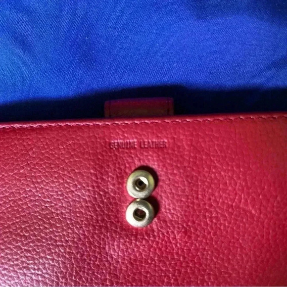 Red Genuine Leather Checkbook Wallet NWOT - Picture 5 of 7